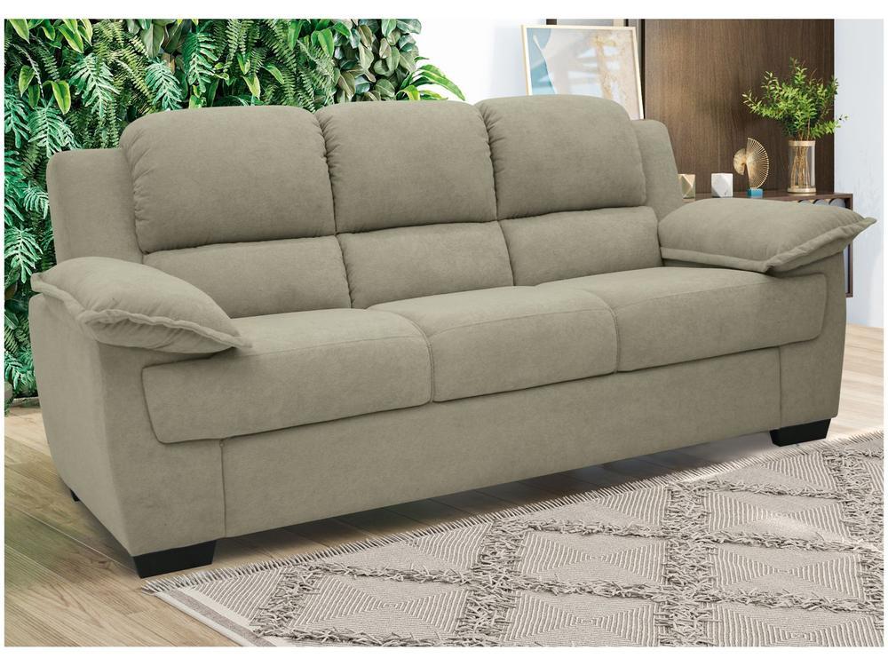Sofá 3 Lugares Suede Carmel Linoforte - 1