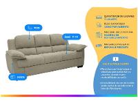 Sofá 3 Lugares Suede Carmel Linoforte - 2