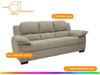 Sofá 3 Lugares Suede Carmel Linoforte