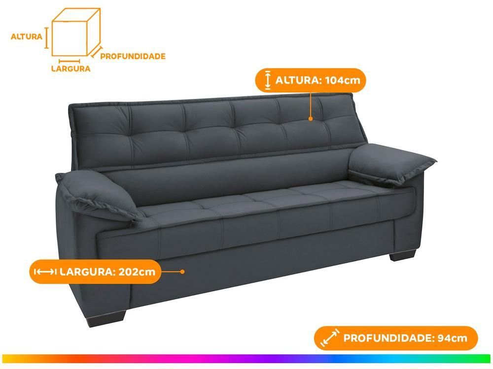 Sofá 3 Lugares Suéde Lisboa Linoforte - 4