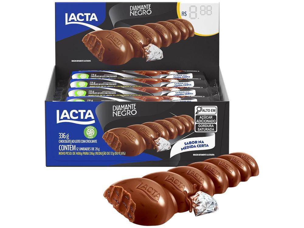 Tablete de Chocolate Diamante Negro ao Leite 28g Display com 12 Unidades Lacta - 1