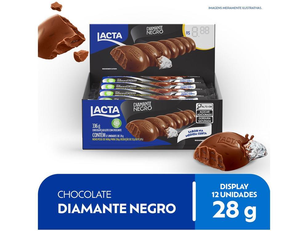 Tablete de Chocolate Diamante Negro ao Leite 28g Display com 12 Unidades Lacta - 2