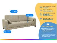 Sofá 4 Lugares Linho Lyon A2 Linoforte - 2