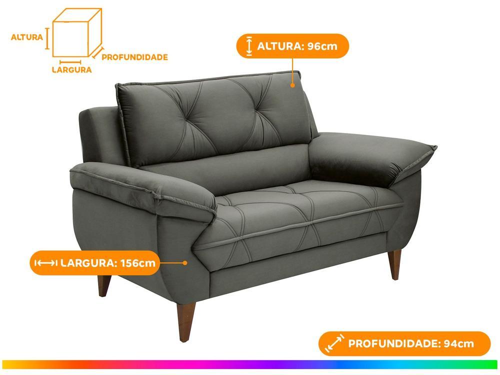 Conjunto de Sofás 2 e 3 Lugares Malbec Linoforte - 3