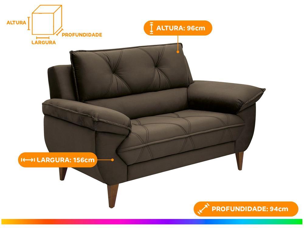 Conjunto de Sofás 2 e 3 Lugares Malbec Linoforte - 3