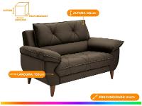 Conjunto de Sofás 2 e 3 Lugares Malbec Linoforte - 3