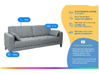 Sofá 4 Lugares Linho Lyon A2 Linoforte - 2