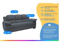 Sofá 3 Lugares Suede Carmel Linoforte - 2