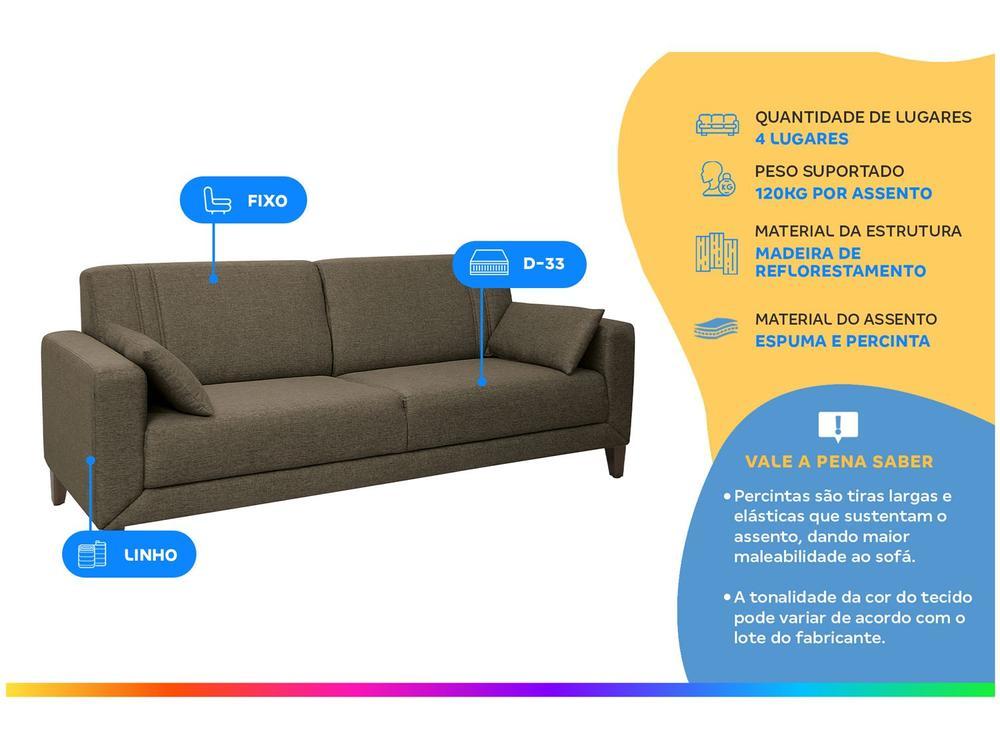 Sofá 4 Lugares Linho Lyon A2 Linoforte - 2