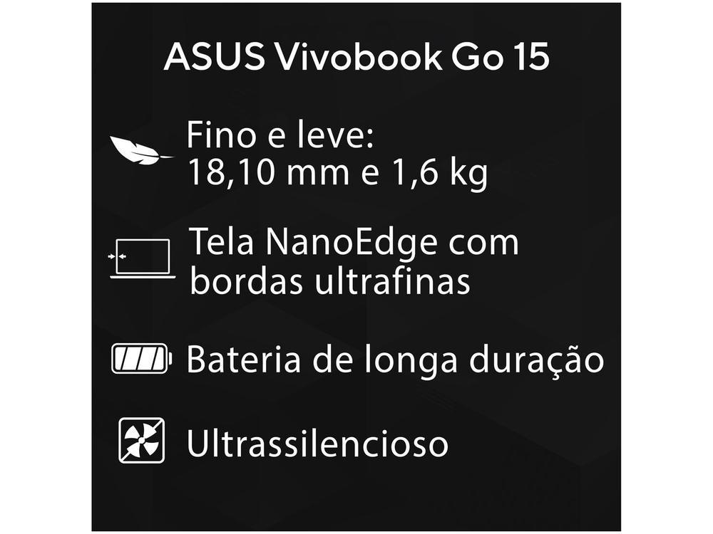 Notebook ASUS Vivobook Go 15 Intel Celeron 4GB RAM 128GB eMMC 15,6" UHD Star Black Windows 11+ Microsoft 365 Personal Office E510KA-BR808WS - 3