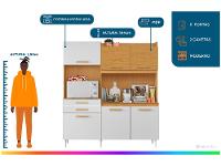 Armário de Cozinha Compacta Aramóveis Selena com Balcão 6 Portas 2 Gavetas - 2