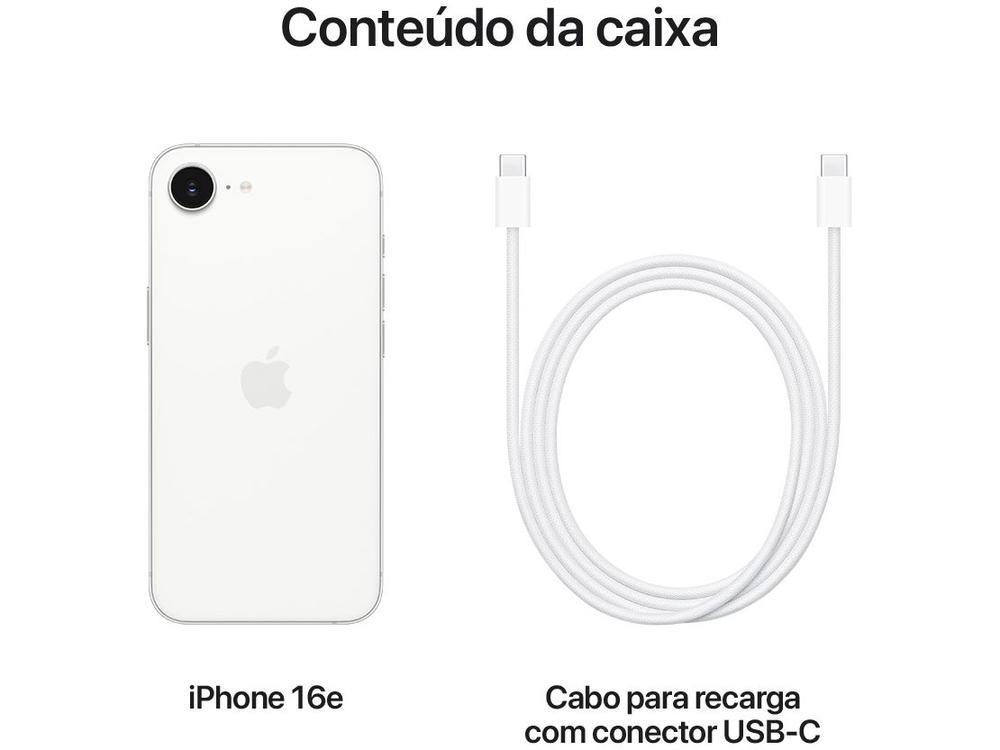 Apple iPhone 16e 128GB Branco 6,1" 48MP iOS 5G - 9