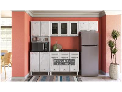 Armário de Cozinha Compacta Telasul Cristal 9 Portas de Aço