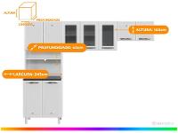 Armário de Cozinha Compacta Telasul Cristal 9 Portas de Aço - 3