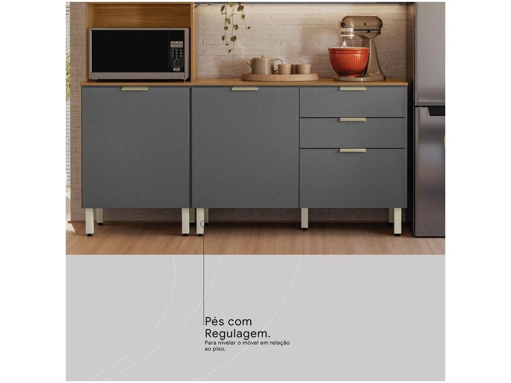 Armário de Cozinha Compacta Demóbile Alba com Balcão 8 Portas 2 Gavetas - 9