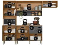 Armário de Cozinha Compacta Demóbile Alba com Balcão 8 Portas 2 Gavetas - 3