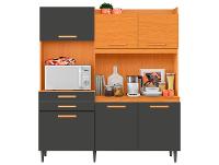 Armário de Cozinha Compacta Aramóveis Selena com Balcão 6 Portas 2 Gavetas - 2