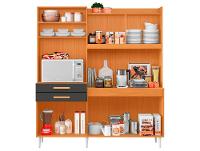 Armário de Cozinha Compacta Aramóveis Selena com Balcão 6 Portas 2 Gavetas - 3