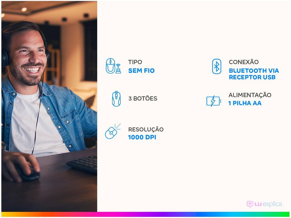 Mouse sem Fio Dell Óptico 1000 DPI 3 Botões WM118 - 2