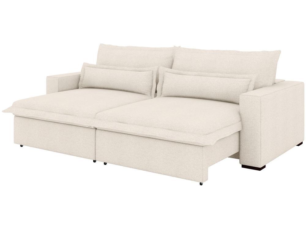 Sofá 4 Lugares Retrátil Reclinável Bouclé Mediterrâneo Bergamo Flexforma Estofados - 5