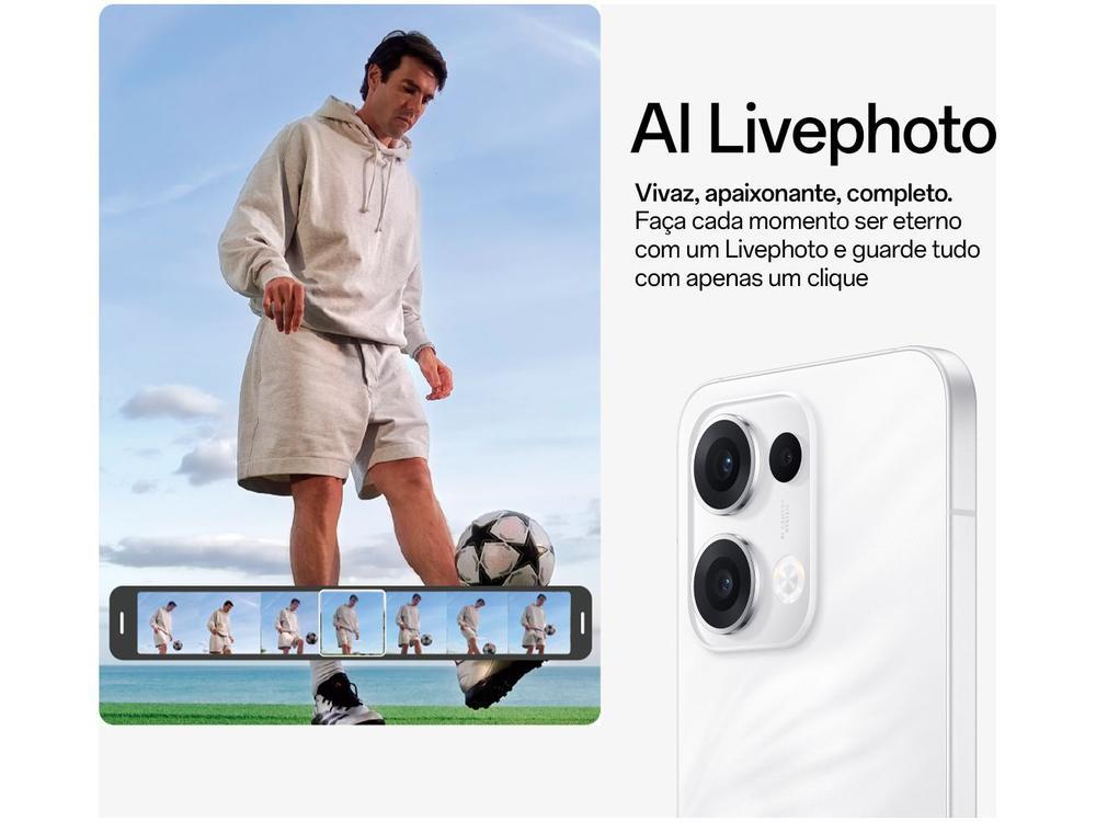 Smartphone OPPO Reno13 512GB Branco 5G 12GB RAM 6,67" Câm. Tripla + Selfie 50MP - 3