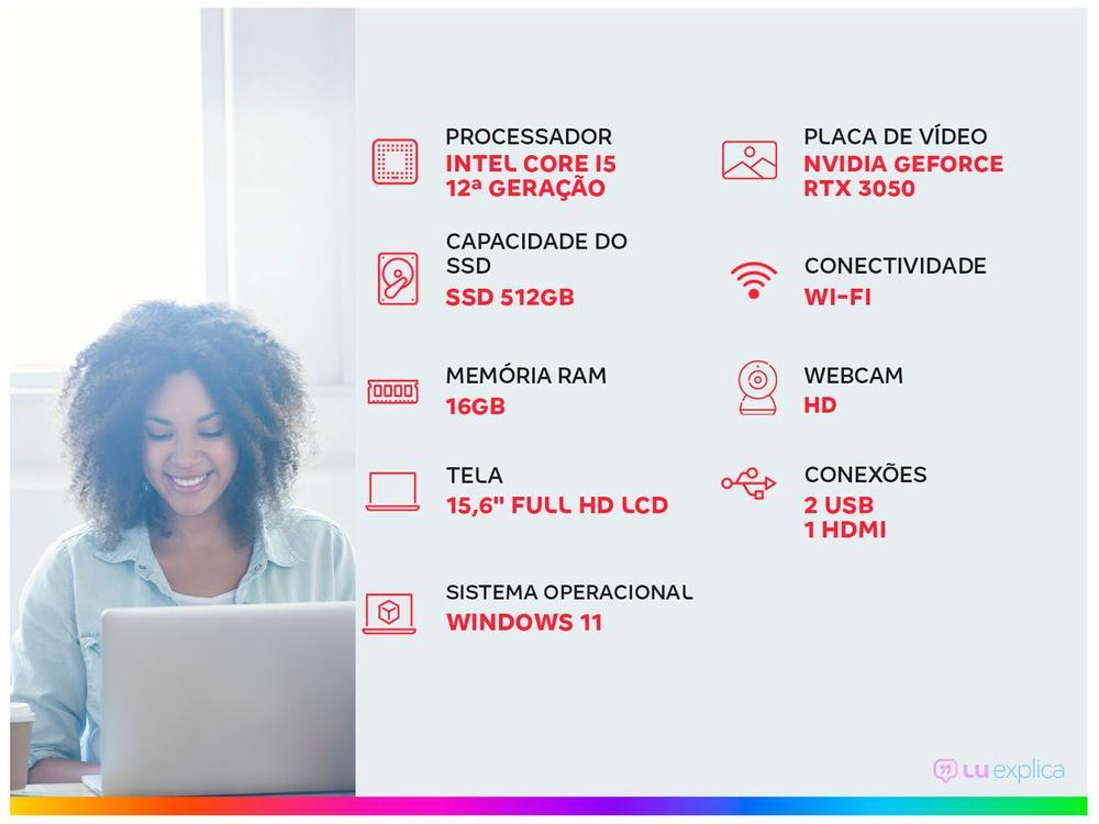 Notebook Gamer Lenovo LOQ 83ME0007BR Intel Core i5 12450HX 16GB RAM 512GB SSD 15,6" Full HD Windows 11 NVIDIA GeForce RTX 3050 83ME0007BR - 2