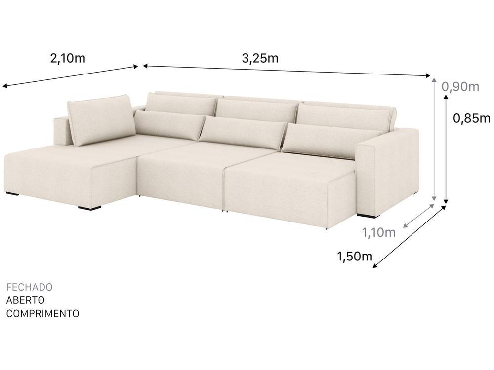 Sofá 6 Lugares Retrátil Reclinável Mediterrâneo Abruzzo Flexforma Estofados - 3
