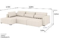 Sofá 6 Lugares Retrátil Reclinável Mediterrâneo Abruzzo Flexforma Estofados - 3