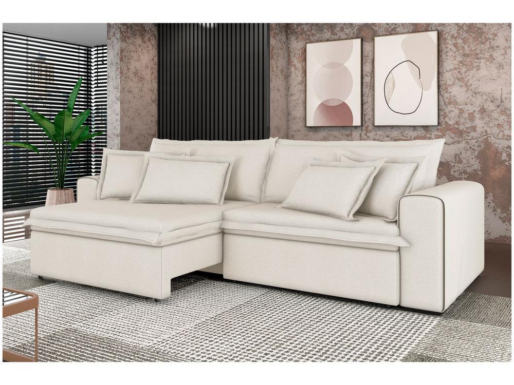Sofá 4 Lugares Retrátil Recinável Bouclé Mediterrâneo Trentino Flexforma Estofados - 1