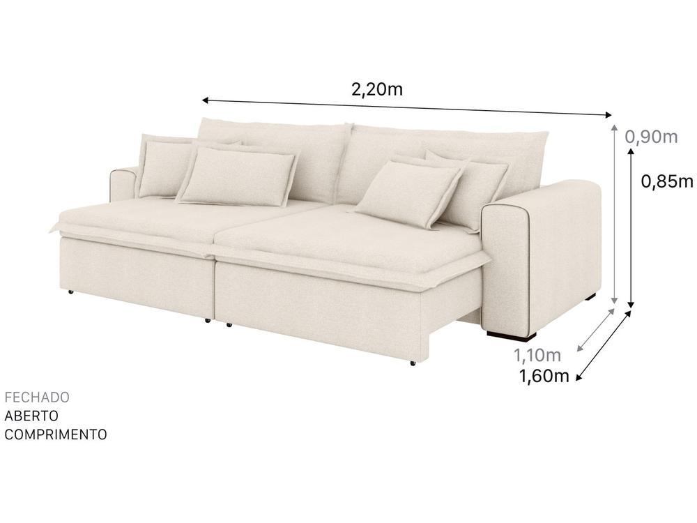 Sofá 4 Lugares Retrátil Recinável Bouclé Mediterrâneo Trentino Flexforma Estofados - 3