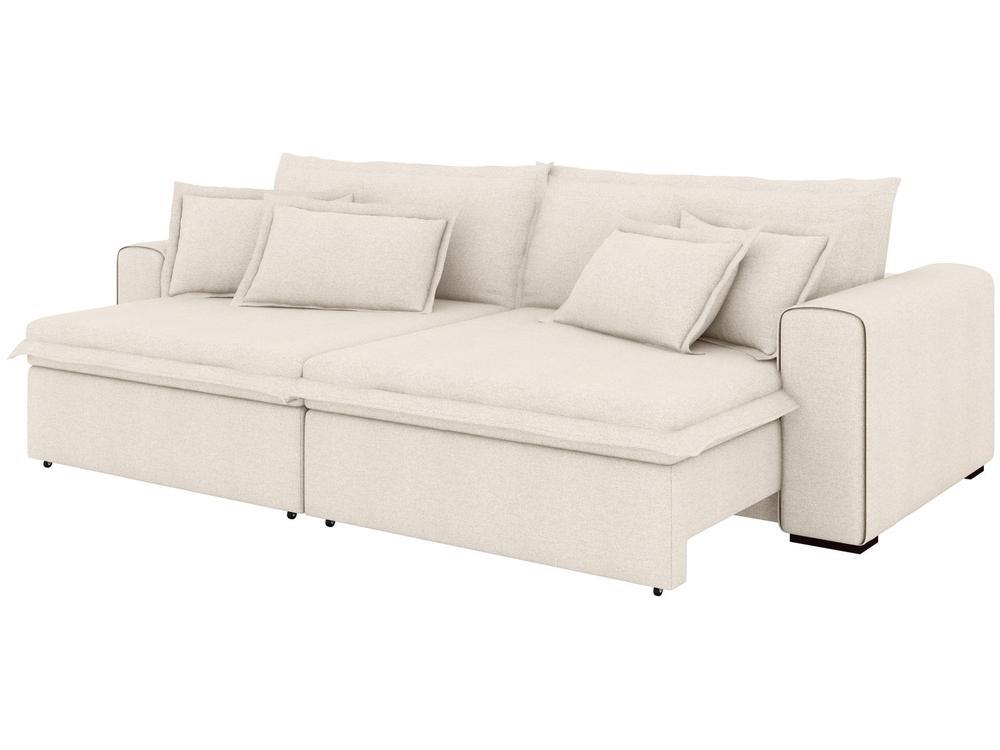 Sofá 4 Lugares Retrátil Recinável Bouclé Mediterrâneo Trentino Flexforma Estofados - 5