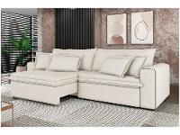 Sofá 4 Lugares Retrátil Recinável Bouclé Mediterrâneo Trentino Flexforma Estofados - 1