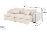 Sofá 4 Lugares Retrátil Recinável Bouclé Mediterrâneo Trentino Flexforma Estofados - 3