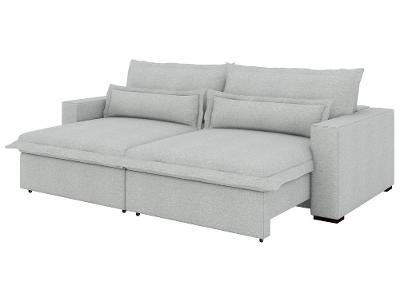 Sofá 4 Lugares Retrátil Reclinável Bouclé Mediterrâneo Bergamo Flexforma Estofados