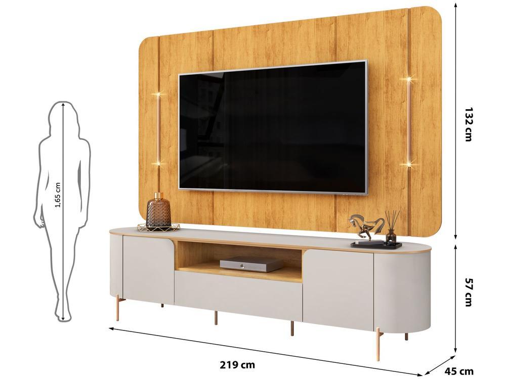 Rack para TV até 75" 1 Gaveta 2 Portas DJ Móveis Areta - 3