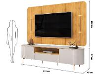 Rack para TV até 75" 1 Gaveta 2 Portas DJ Móveis Areta - 3