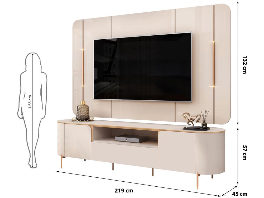 Rack para TV até 75" 1 Gaveta 2 Portas DJ Móveis Areta - 3
