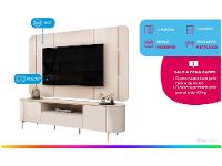 Rack para TV até 75" 1 Gaveta 2 Portas DJ Móveis Areta - 2