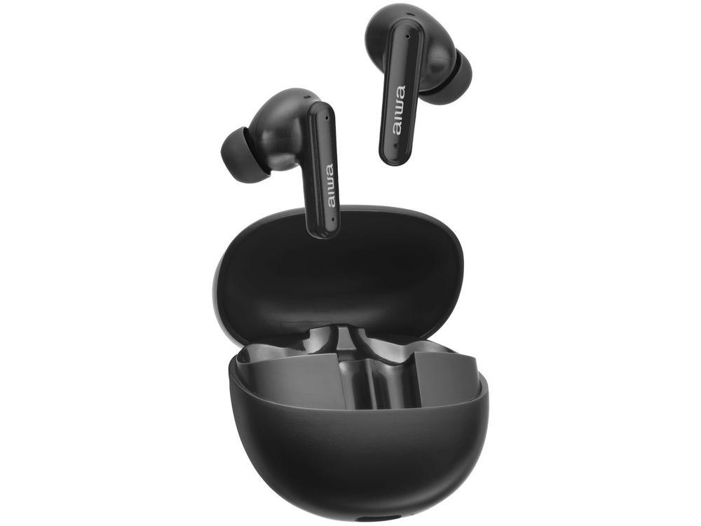 Fone de Ouvido Bluetooth Aiwa Eardbud AWS-EB-04-B com Microfone com Cancelamento de Ruído Intra-auricular True Wireless Preto - 1
