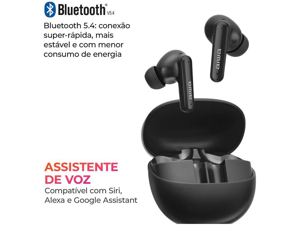 Fone de Ouvido Bluetooth Aiwa Eardbud AWS-EB-04-B com Microfone com Cancelamento de Ruído Intra-auricular True Wireless Preto - 8