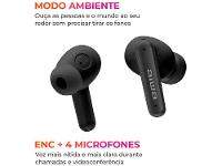 Fone de Ouvido Bluetooth Aiwa Eardbud AWS-EB-04-B com Microfone com Cancelamento de Ruído Intra-auricular True Wireless Preto