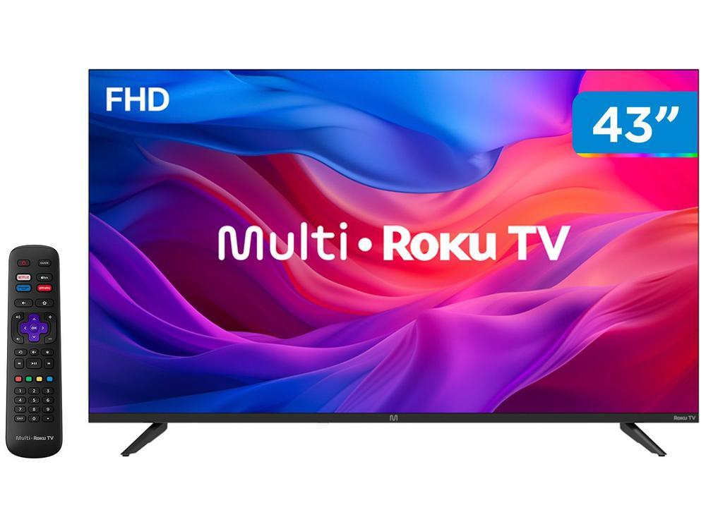 Smart TV 43" Multi Full HD DLED TL056M Roku TV Quad-core Alexa Google Assistente e Siri 1 HDMI - 1