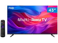 Smart TV 43" Multi Full HD DLED TL056M Roku TV Quad-core Alexa Google Assistente e Siri 1 HDMI - 1