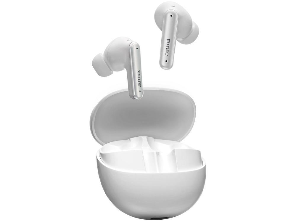 Fone de Ouvido Bluetooth Aiwa Eardbud AWS-EB-04-W com Microfone com Cancelamento de Ruído Intra-auricular True Wireless Branco - 1
