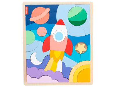 Fisher-Price Brinquedo Quebra-cabeça de Madeira do Espaço