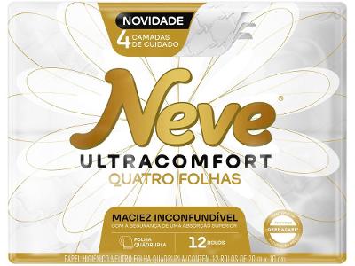 Papel Higiênico Folha Quádrupla Neve Ultracomfort 12 Rolos 20m