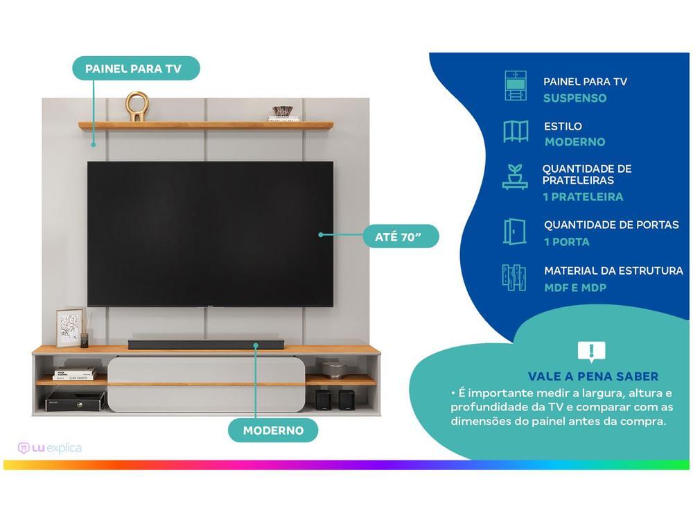 Painel para TV até 70" DJ Móveis Alana - 2