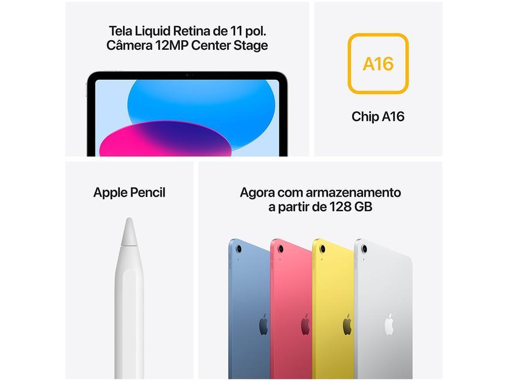 Apple iPad 11" Chip A16 Wi-Fi 128GB Prateado - 7