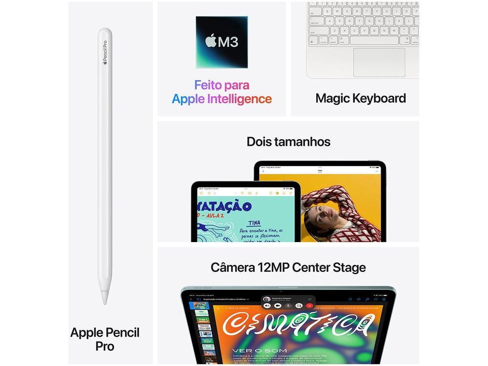 Apple iPad Air de 13" Chip M3 Wi-Fi 256GB Cinza Espacial - 9