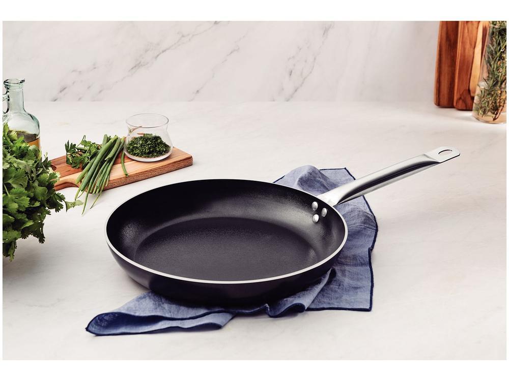 Frigideira Antiaderente Tramontina Piemonte Preta e Inox 30cm - 2